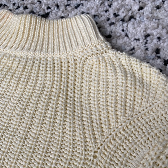 American Apparel Mock Neck Sweater - Cream - Picture 3 of 5